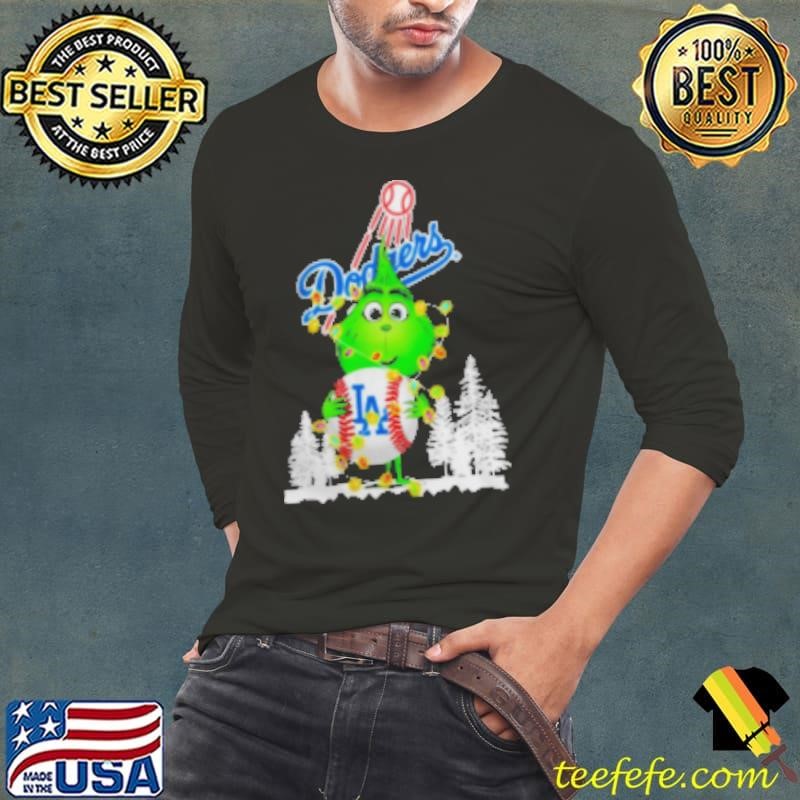 Dodgers Shop The Grinch Hug Los Angeles Dodgers Logo Christmas Shirt