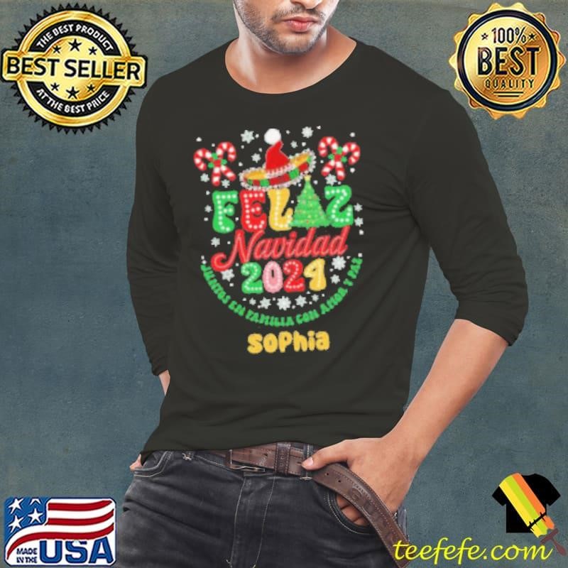 Feliz Navidad 2024, Juntos En Familia Con Amor Y Paz, Spanish Merry Christmas Shirt