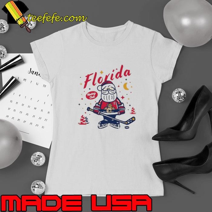 Florida Panthers Santa Claus Christmas 2024 Ladies tee