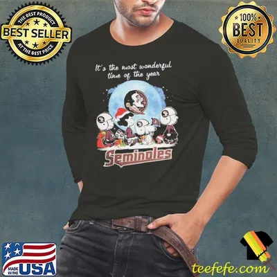 Florida State Seminoles It The Most Wonderful Time Of The Year Peanut Characters Christmas Shirt