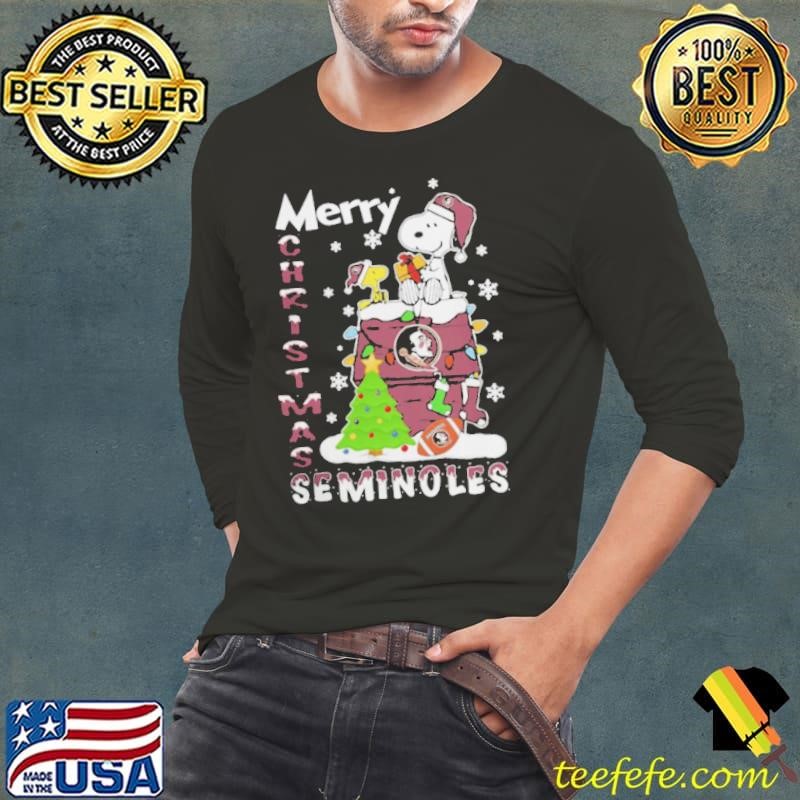 Florida State Seminoles Snoopy And Woodstock Merry Christmas Shirt