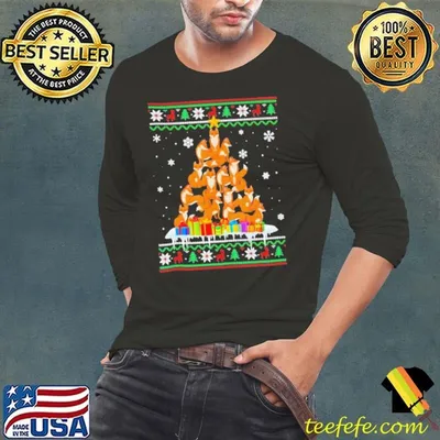 Fox Xmas tree Christmas ugly shirt