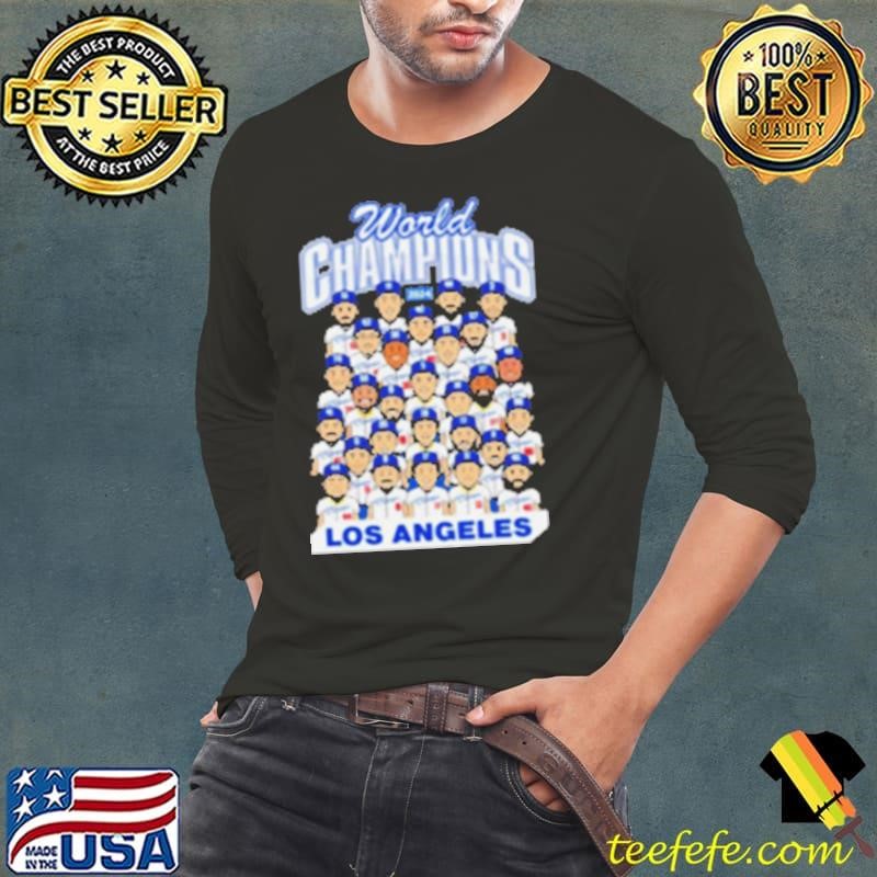 Funny Los Angeles World Champions Team Cartoon Royal Long Sleeve Tee
