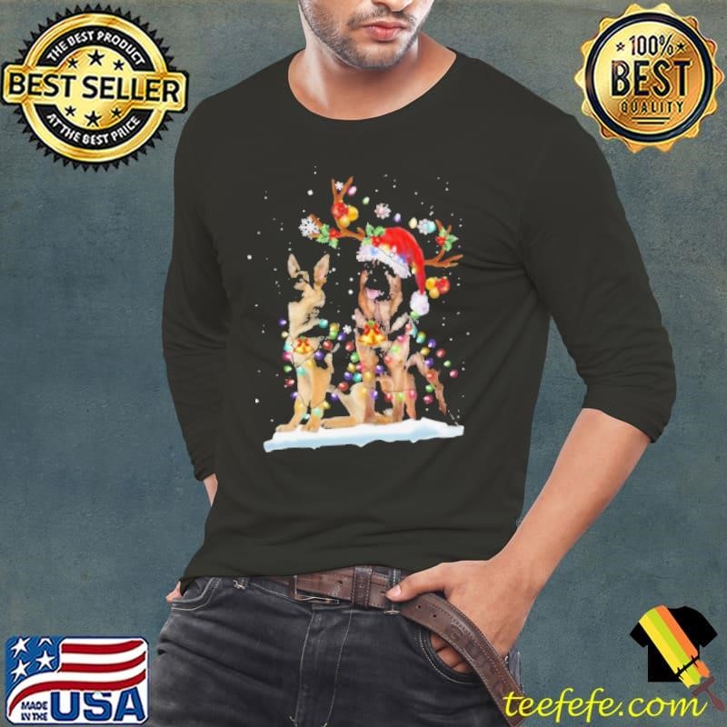 German Shepherds Santa Merry Christmas Light Sweat shirt