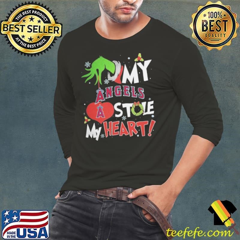 Grinch Hand My Los Angeles Angels Stole My Heart Christmas 2024 Shirt