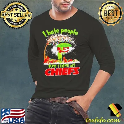 Grinch I hate people but I love my Chiefs winter shirt