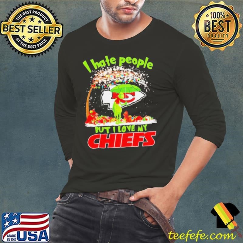 Grinch I hate people but I love my Chiefs winter shirt