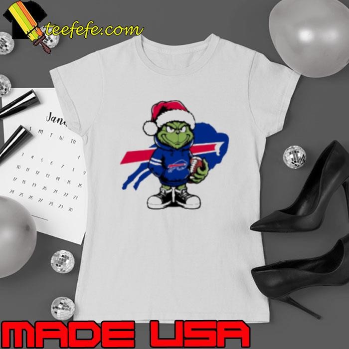 Grinch hug ball Buffalo Bills Christmas Ladies tee