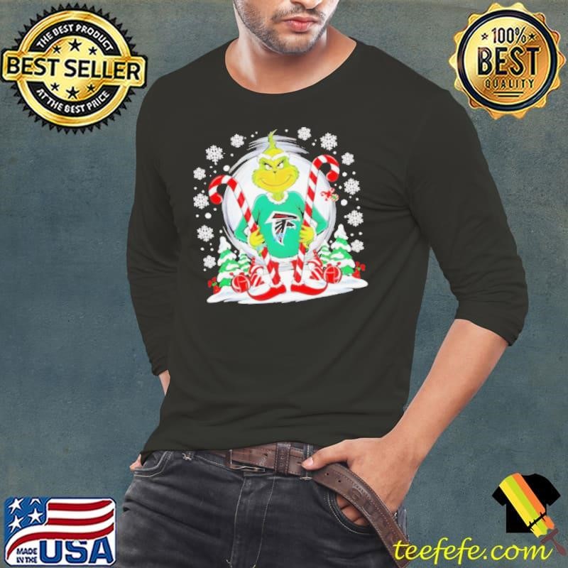 Grinchs Atlanta Falcons Candy Cane Christmas Long Sleeve Tee