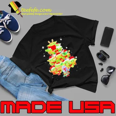 Grogu Santa Christmas tree Merry Christmas shirt