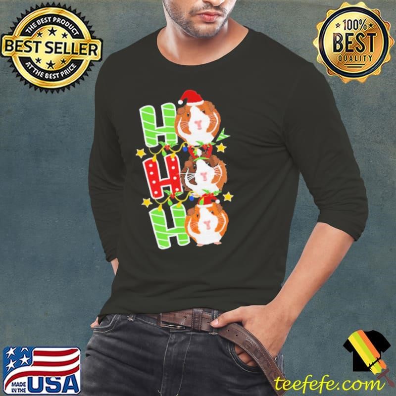 Happy Ho Ho Ho Christmas Xmas Guinea Pig Long Sleeve Tee