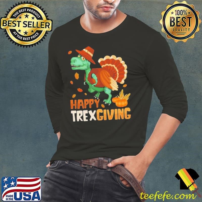Happy Thanksgiving Dinosaur mashup turkey shirt