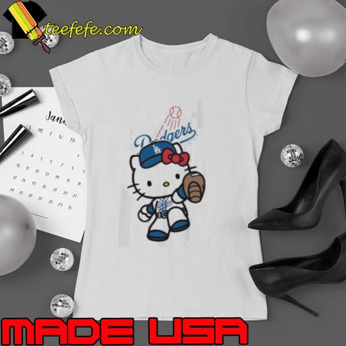 Hello Kitty Los Angeles Dodgers Baseball Ladies tee