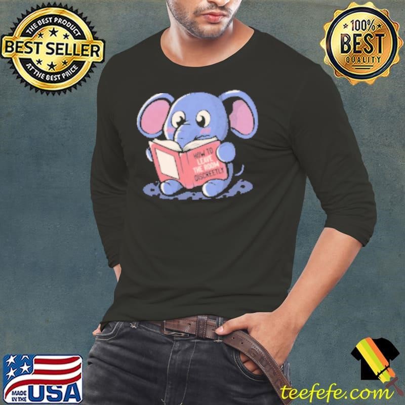 How To Leave The Room Discreetly Elephant Book Reader by Tobe Fonseca Long Sleeve Tee