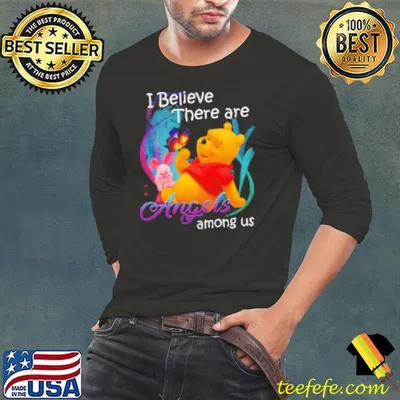 I Believe There Are Angels Among Us Winnie The Pooh Piglet And Butterfly Shirt