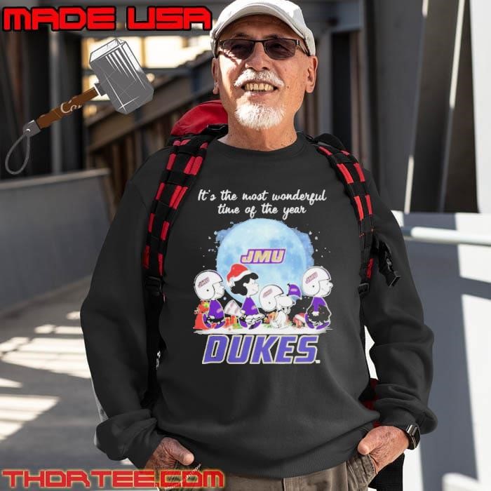 James Madison Dukes It The Most Wonderful Time Of The Year Peanut Characters Christmas Sweatshirt