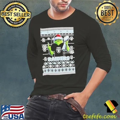 Las Vegas Raiders X Grinch Christmas with Super Bowl Trophy ugly Christmas shirt