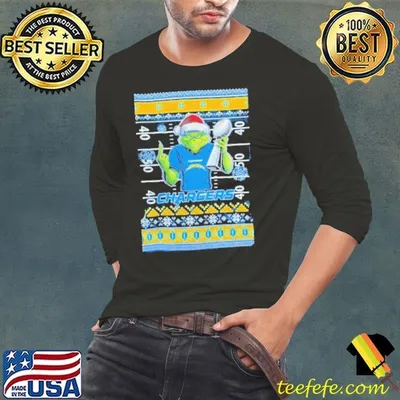 Los Angeles Chargers X Grinch Christmas with Super Bowl Trophy ugly Christmas shirt
