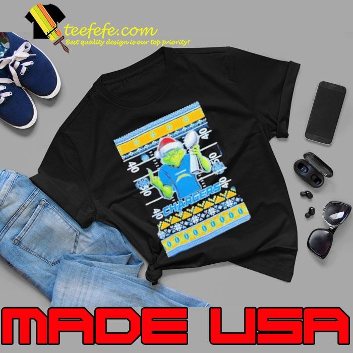 Los Angeles Chargers X Grinch Christmas with Super Bowl Trophy ugly Christmas Unisex