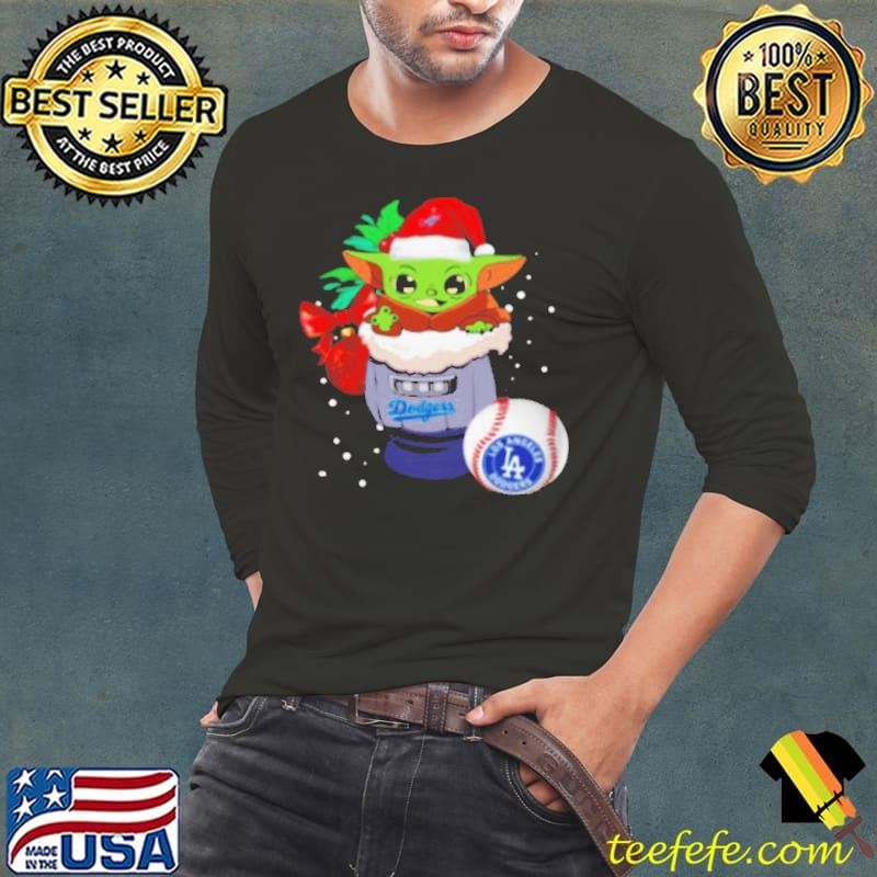 Los Angeles Dodgers Christmas Baby Yoda Star Wars Funny Happy MLB shirt