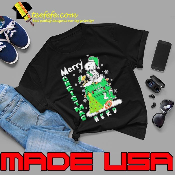 Marshall Thundering Herd Snoopy And Woodstock Merry Christmas Unisex