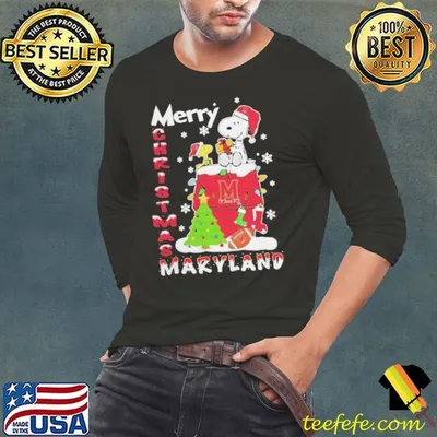 Maryland Terrapins Snoopy And Woodstock Merry Christmas Shirt