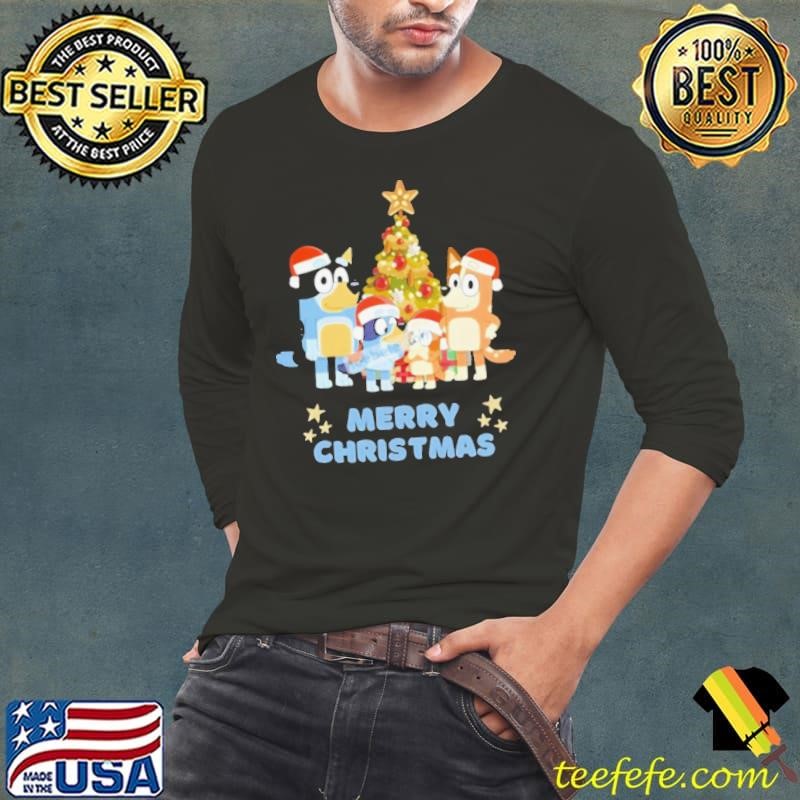 Merry Christmas Bluey Dad Mom And Bingo Long Sleeve Tee