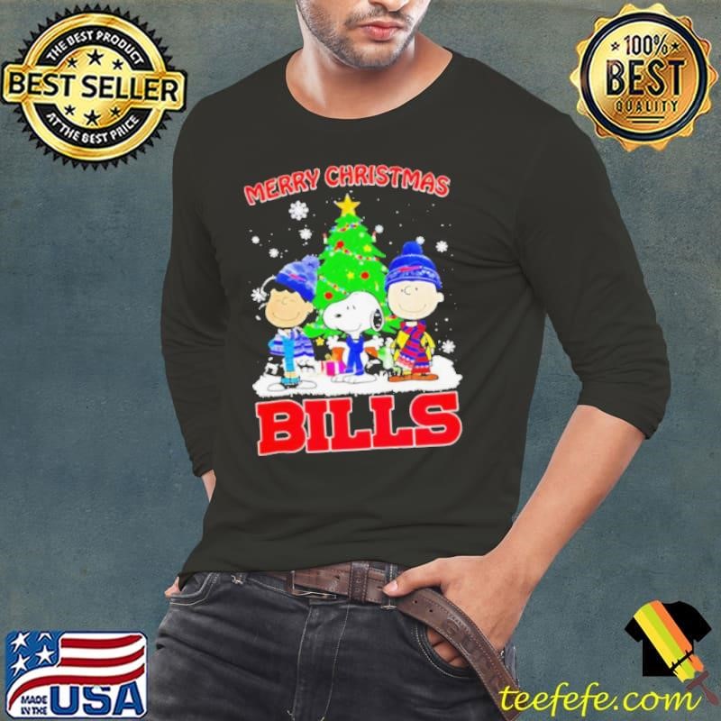 Merry Christmas Buffalo Bills X Peanuts characters 2024 Long Sleeve Tee