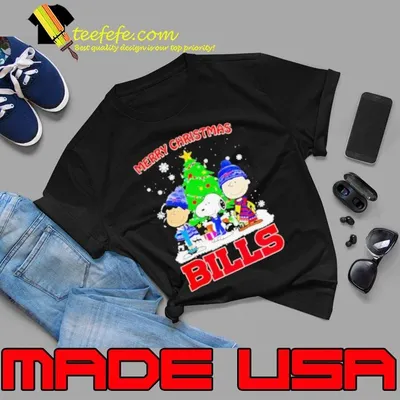 Merry Christmas Buffalo Bills X Peanuts characters 2024 shirt
