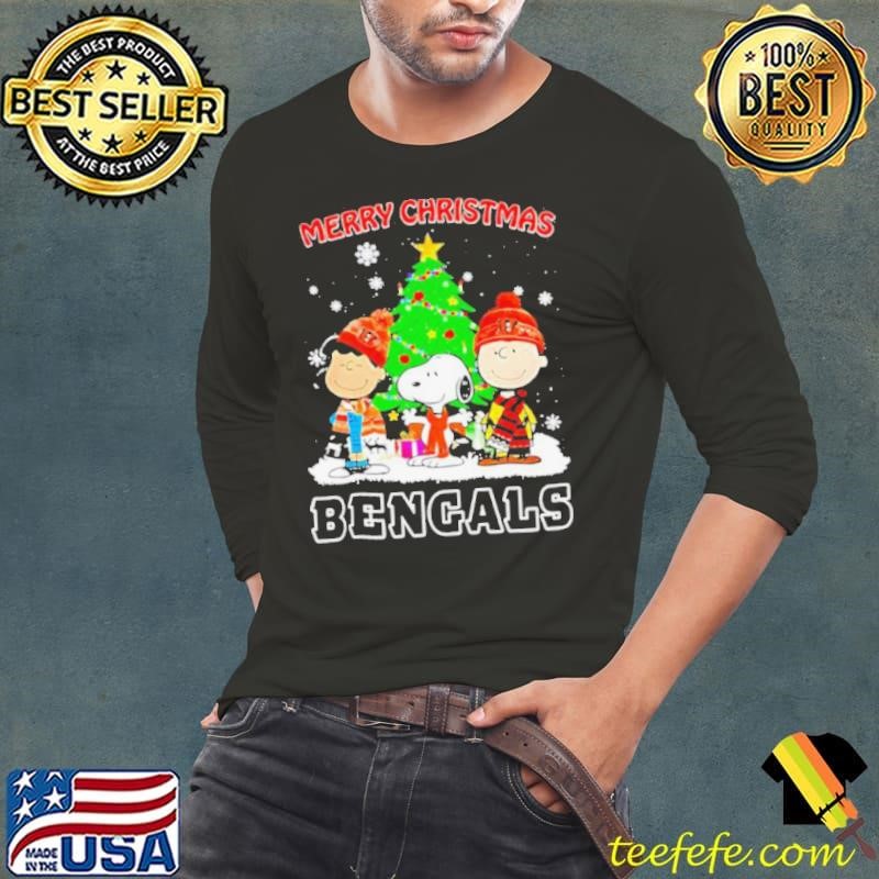 Merry Christmas Cincinnati Bengals X Peanuts characters 2024 Long Sleeve Tee