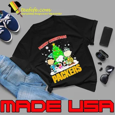 Merry Christmas Green Bay Packers X Peanuts characters 2024 shirt