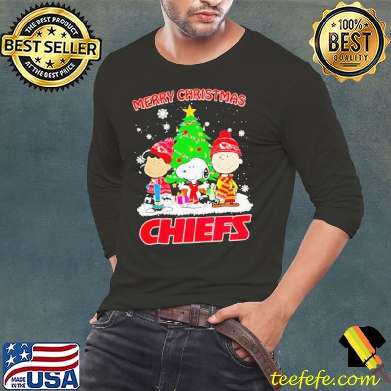 Merry Christmas Kansas City Chiefs X Peanuts characters 2024 Long Sleeve Tee