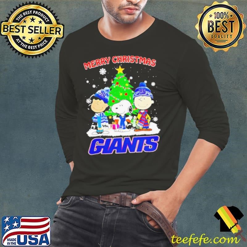 Merry Christmas New York Giants X Peanuts characters 2024 Long Sleeve Tee