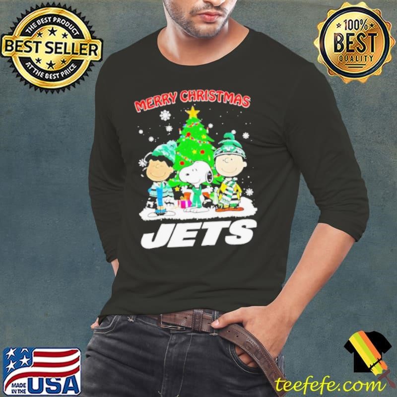 Merry Christmas New York Jets X Peanuts characters 2024 Long Sleeve Tee