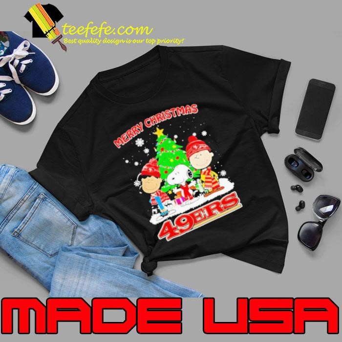 Merry Christmas San Francisco 49ers X Peanuts characters 2024 shirt
