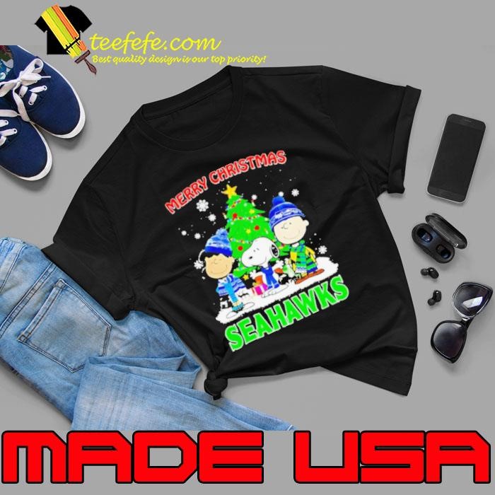 Merry Christmas Seattle Seahawks X Peanuts characters 2024 shirt