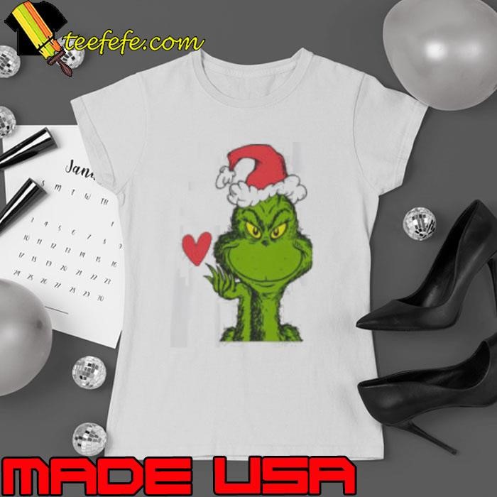 Merry Grinchmas Grinch Heart Ladies tee