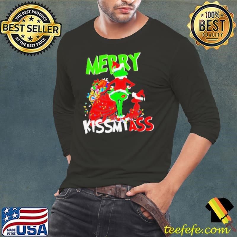 Merry Kissmyass Grinch Christmas vintage Long Sleeve Tee