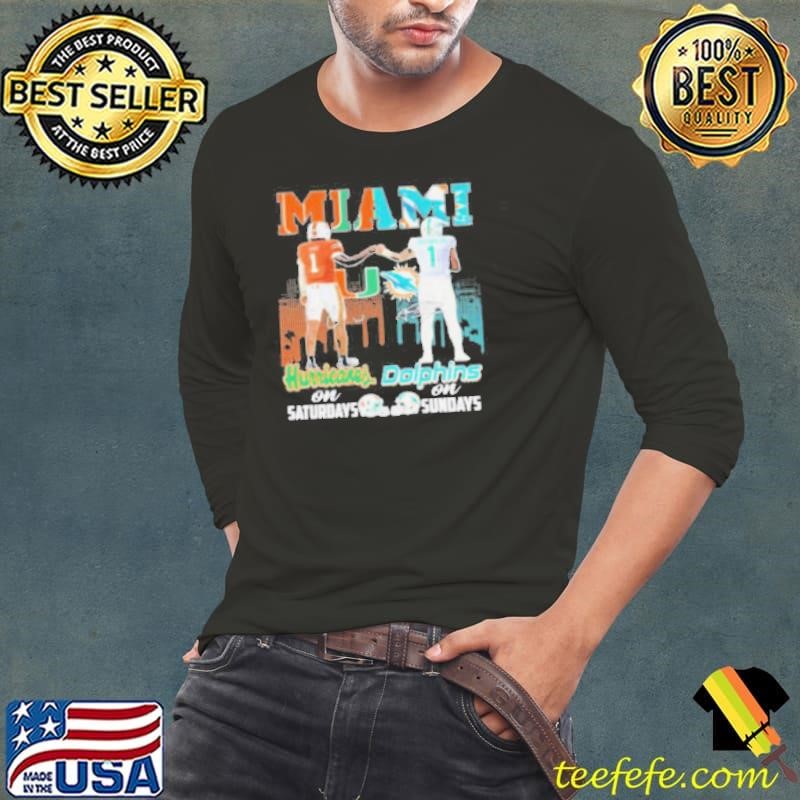 Miami Hurricanes On Saturdays Miami Dolphins On Sundays 2024 Shirt