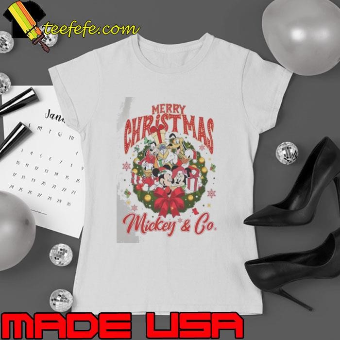 Mickey And Friends Merry Christmas Mickey And Co Ladies tee