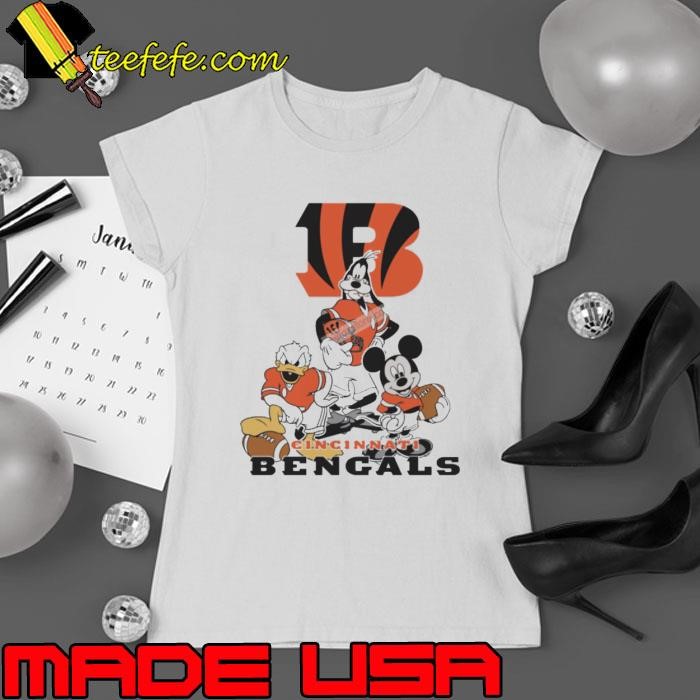 Mickey, Pluto, Donald Cincinnati Bengals Ladies tee