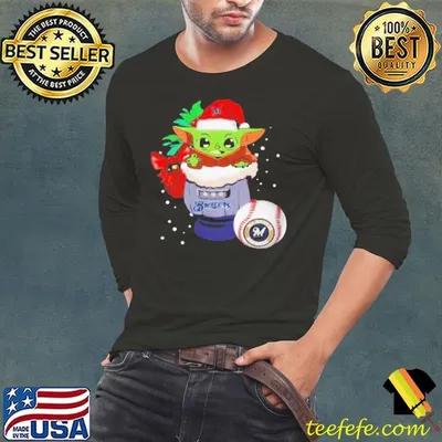 Milwaukee Brewers Christmas Baby Yoda Star Wars Funny Happy MLB shirt