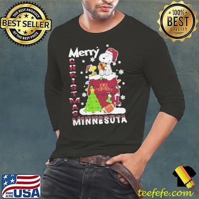 Minnesota Golden Gophers Snoopy And Woodstock Merry Christmas Shirt