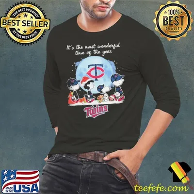 Minnesota Twins It The Most Wonderful Time Of The Year Peanut Characters Christmas Shirt
