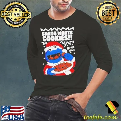 Muppet Santa wants Cookie monster ugly Christmas shirt