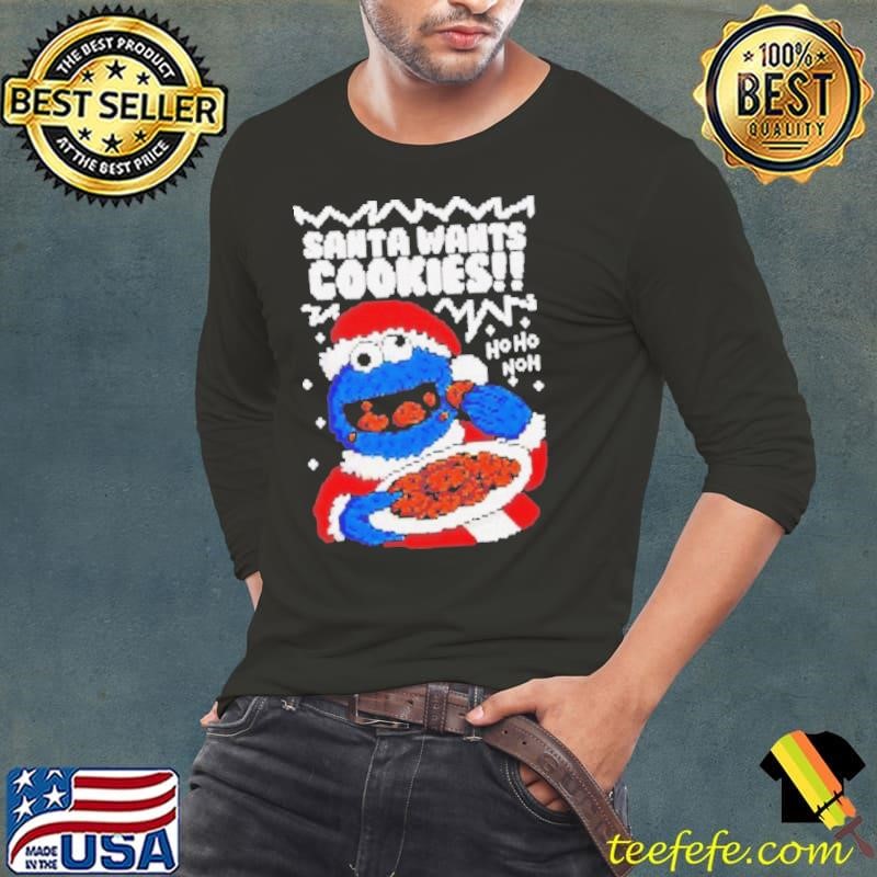 Muppet Santa wants Cookie monster ugly Christmas shirt
