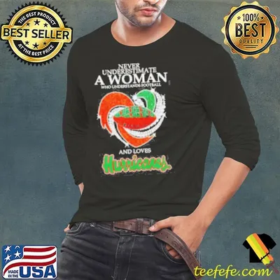 Never underestimate a woman who understands football and loves Hurricanes football shirt