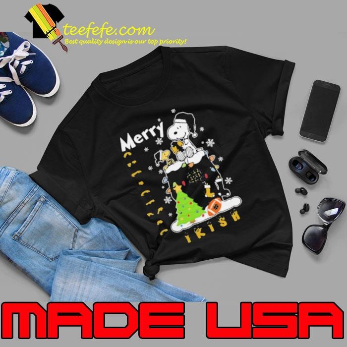 Notre Dame Fighting Irish Snoopy And Woodstock Merry Christmas Unisex