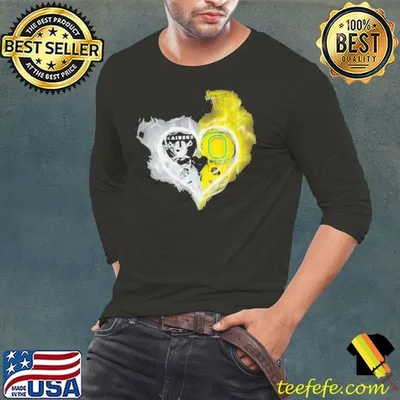 Oakland Raiders vs Oregon Ducks skull love shirt