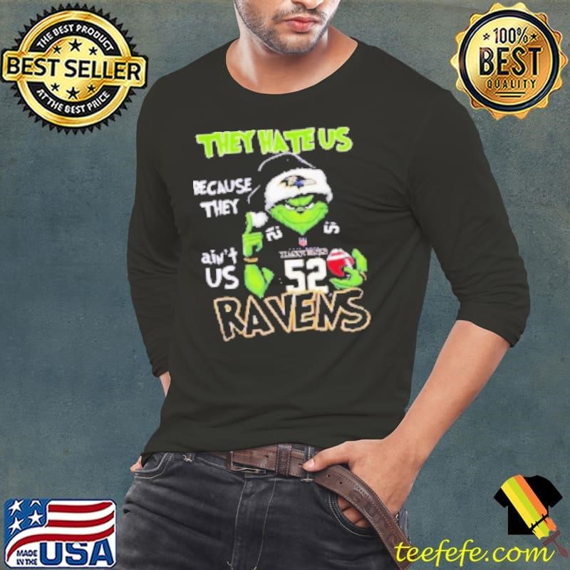 Official Minnesota Vikings The Grinch Santa They Hate Us Because They Ain't Us NFL Christmas Holidays Shirt